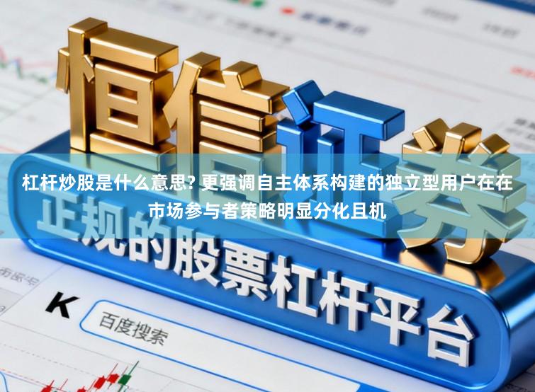 杠杆炒股是什么意思? 更强调自主体系构建的独立型用户在在市场参与者策略明显分化且机